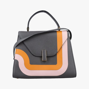 Pre-owned Valextra ISIDE Gray×orange×pink Leather shoulderbag | stylenewstar