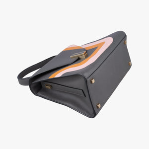 Pre-owned Valextra ISIDE Gray×orange×pink Leather shoulderbag | stylenewstar