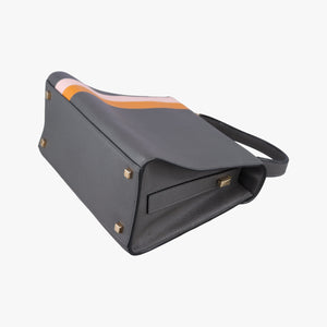 Pre-owned Valextra ISIDE Gray×orange×pink Leather shoulderbag | stylenewstar