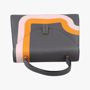 Pre-owned Valextra ISIDE Gray×orange×pink Leather shoulderbag | stylenewstar