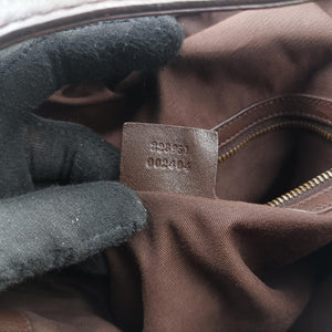 Pre-owned Gucci Guccissima Interlocking Icon Hobo Brown leather 223951 shoulderbag | stylenewstar