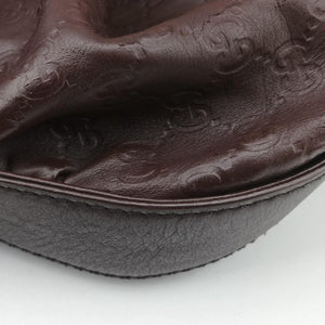 Pre-owned Gucci Guccissima Interlocking Icon Hobo Brown leather 223951 shoulderbag | stylenewstar