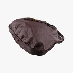 Pre-owned Gucci Guccissima Interlocking Icon Hobo Brown leather 223951 shoulderbag | stylenewstar