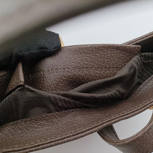 Pre-owned Balenciaga The Hacker Jackie brown x beige x multicolor PVC coated canvas×leather 680132 shoulderbag | stylenewstar