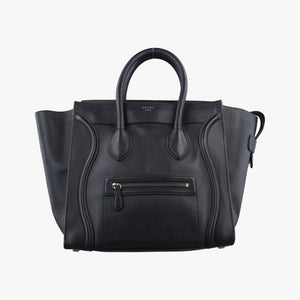 Secondhand Celine Luggage Mini Shopper Black Leather handbag | stylenewstar