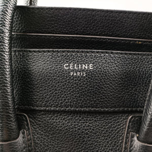 Secondhand Celine Luggage Mini Shopper Black Leather handbag | stylenewstar