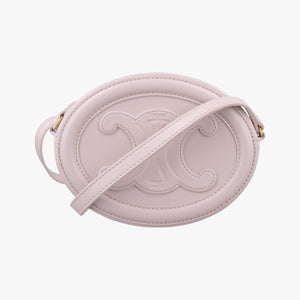 Pre-owned Celine Oval Purse Cuir Triomphe Pink Leather shoulderbag | stylenewstar