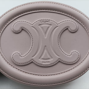 Pre-owned Celine Oval Purse Cuir Triomphe Pink Leather shoulderbag | stylenewstar