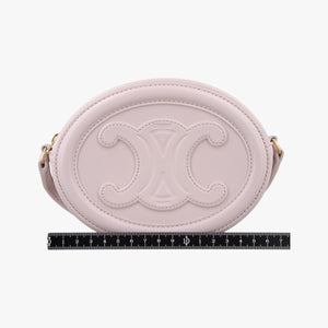 Pre-owned Celine Oval Purse Cuir Triomphe Pink Leather shoulderbag | stylenewstar