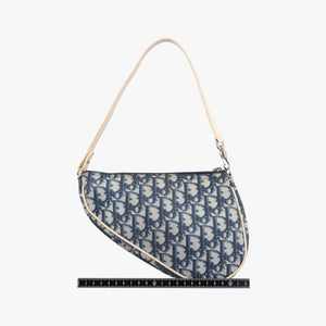 Pre-owned Christian Dior Saddle Navy Vinyl Coated Leather shoulderbag | stylenewstar