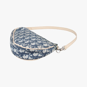 Pre-owned Christian Dior Saddle Navy Vinyl Coated Leather shoulderbag | stylenewstar
