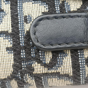 Pre-owned Christian Dior Saddle Gray×Navy Jacquard bum bag/waist bag | stylenewstar