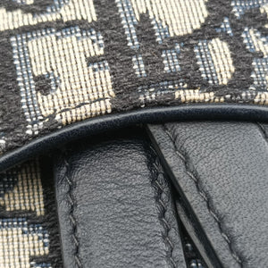 Pre-owned Christian Dior Saddle Gray×Navy Jacquard bum bag/waist bag | stylenewstar