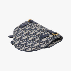 Pre-owned Christian Dior Saddle Gray×Navy Jacquard bum bag/waist bag | stylenewstar