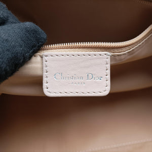 Pre-owned Christian Dior Romantic Trotter Beige x Pink PVC coated canvas x velour shoulderbag | stylenewstar