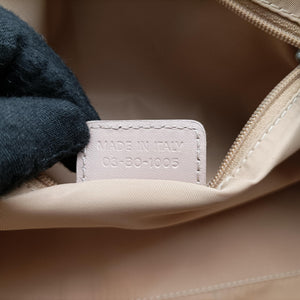 Pre-owned Christian Dior Romantic Trotter Beige x Pink PVC coated canvas x velour shoulderbag | stylenewstar
