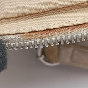 Pre-owned Christian Dior Romantic Trotter Beige x Pink PVC coated canvas x velour shoulderbag | stylenewstar