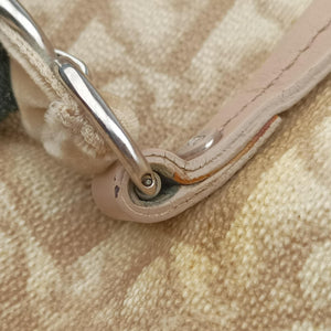 Pre-owned Christian Dior Romantic Trotter Beige x Pink PVC coated canvas x velour shoulderbag | stylenewstar