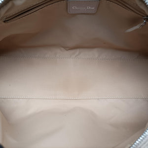 Pre-owned Christian Dior Romantic Trotter Beige x Pink PVC coated canvas x velour shoulderbag | stylenewstar