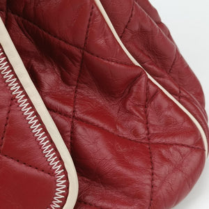 Pre-owned Chanel East West Burgundy lambskin×leather A37694 shoulderbag | stylenewstar