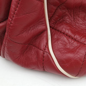 Pre-owned Chanel East West Burgundy lambskin×leather A37694 shoulderbag | stylenewstar