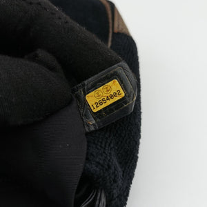 Vintage Chanel Sport Line Black×khaki Terry cloth×perforated leather A46094 shoulderbag | stylenewstar