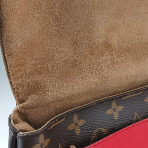Pre-owned Louis Vuitton MARIGNAN Brown × Coquelicot Monogram Canvas×calf leather M44286 shoulderbag | stylenewstar