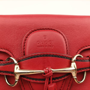Pre-owned Gucci Emily Red Leather 283063 shoulderbag | stylenewstar