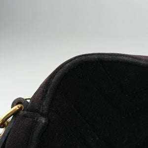 Pre-owned Gucci GG Marmont Black velour 447632 shoulderbag | stylenewstar