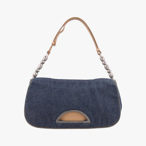 Pre-owned Christian Dior Marispearl Navy denim handbag | stylenewstar