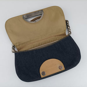 Pre-owned Christian Dior Marispearl Navy denim handbag | stylenewstar
