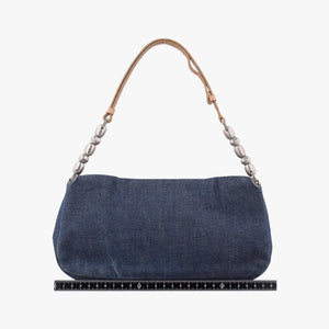 Pre-owned Christian Dior Marispearl Navy denim handbag | stylenewstar