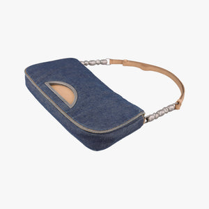 Pre-owned Christian Dior Marispearl Navy denim handbag | stylenewstar