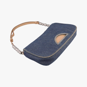 Pre-owned Christian Dior Marispearl Navy denim handbag | stylenewstar