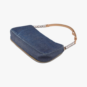 Pre-owned Christian Dior Marispearl Navy denim handbag | stylenewstar