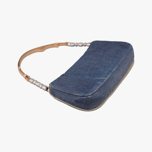 Pre-owned Christian Dior Marispearl Navy denim handbag | stylenewstar