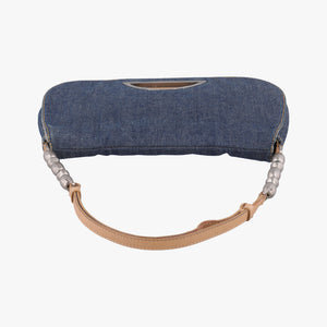 Pre-owned Christian Dior Marispearl Navy denim handbag | stylenewstar