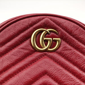 Secondhand Gucci GG Marmont Red Leather 550154 shoulderbag | stylenewstar