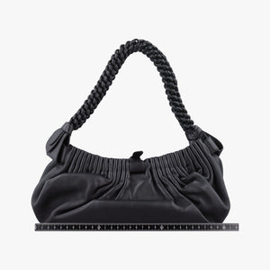 Pre-owned Bottega Veneta Gathered Black Leather shoulderbag | stylenewstar