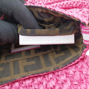 Pre-owned Fendi Chef Bag Pink straw 8BK042 handbag | stylenewstar