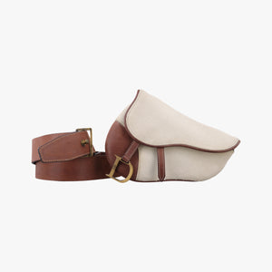 Secondhand Christian Dior Saddle Beige × Brown Canvas × Leather bum bag/waist bag | stylenewstar