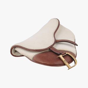 Secondhand Christian Dior Saddle Beige × Brown Canvas × Leather bum bag/waist bag | stylenewstar