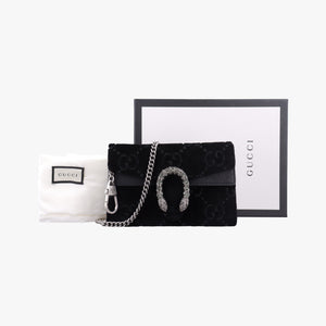 Pre-owned Gucci Dionysus Black velour 476432 shoulderbag | stylenewstar