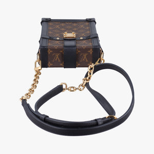 Pre-owned Louis Vuitton Vertical Trunk Pochette Brown×Black Monogram Canvas x leather M63913 shoulderbag | stylenewstar