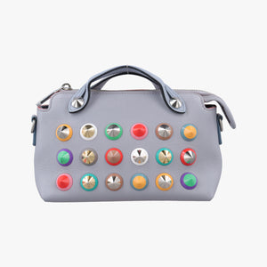Pre-owned Fendi By the Way Gray × Multi Leather 8BL135 handbag | stylenewstar
