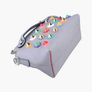Pre-owned Fendi By the Way Gray × Multi Leather 8BL135 handbag | stylenewstar
