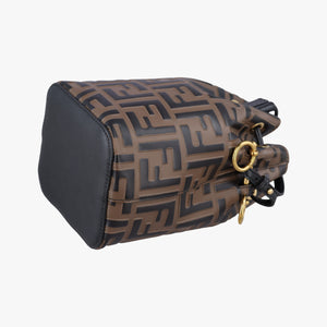 Pre-owned Fendi Mon Tresor Mini Bucket Brown Leather 8BS010/8AV105 shoulderbag | stylenewstar