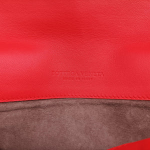 Pre-owned Bottega Veneta Intrecciato Rialto Red lambskin shoulderbag | stylenewstar