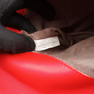 Pre-owned Bottega Veneta Intrecciato Rialto Red lambskin shoulderbag | stylenewstar