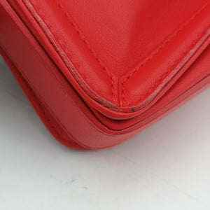 Pre-owned Bottega Veneta Intrecciato Rialto Red lambskin shoulderbag | stylenewstar